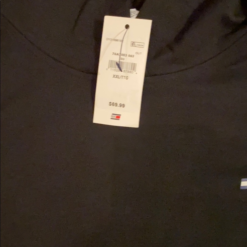 BNWT Tommy Hilfiger short sleeve black hoodie XXL - Picture 3 of 9